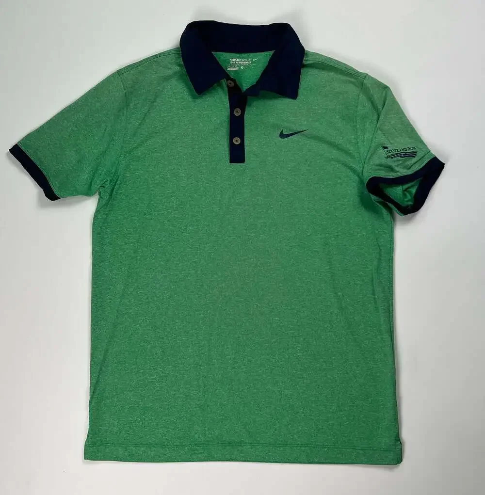 Nike Golf Tour Performance Dri-FIT Scotland Run Embroidered Polo Shirt Size M